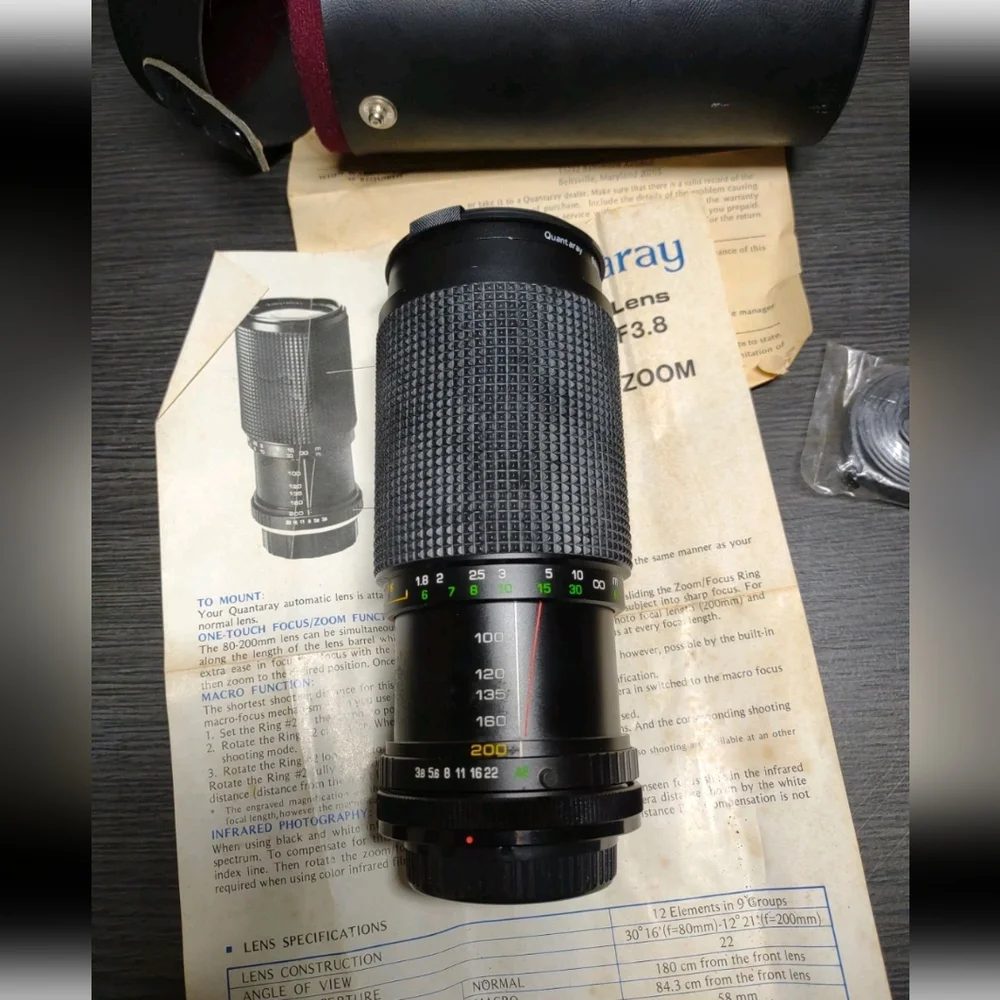 Vintage Canon Camera Zoom Lens Quantaray Automatic Compact One Touch Zoom Lens
